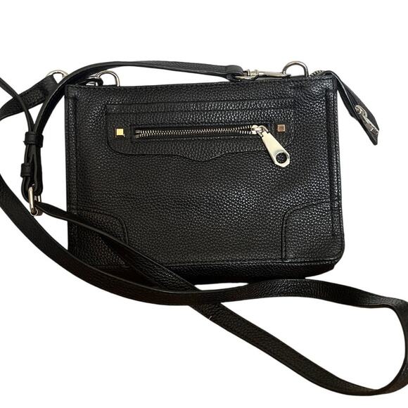 Rebecca Minkoff Regan Crossbody Bag in Pebbled Black Leather - Picture 2 of 8